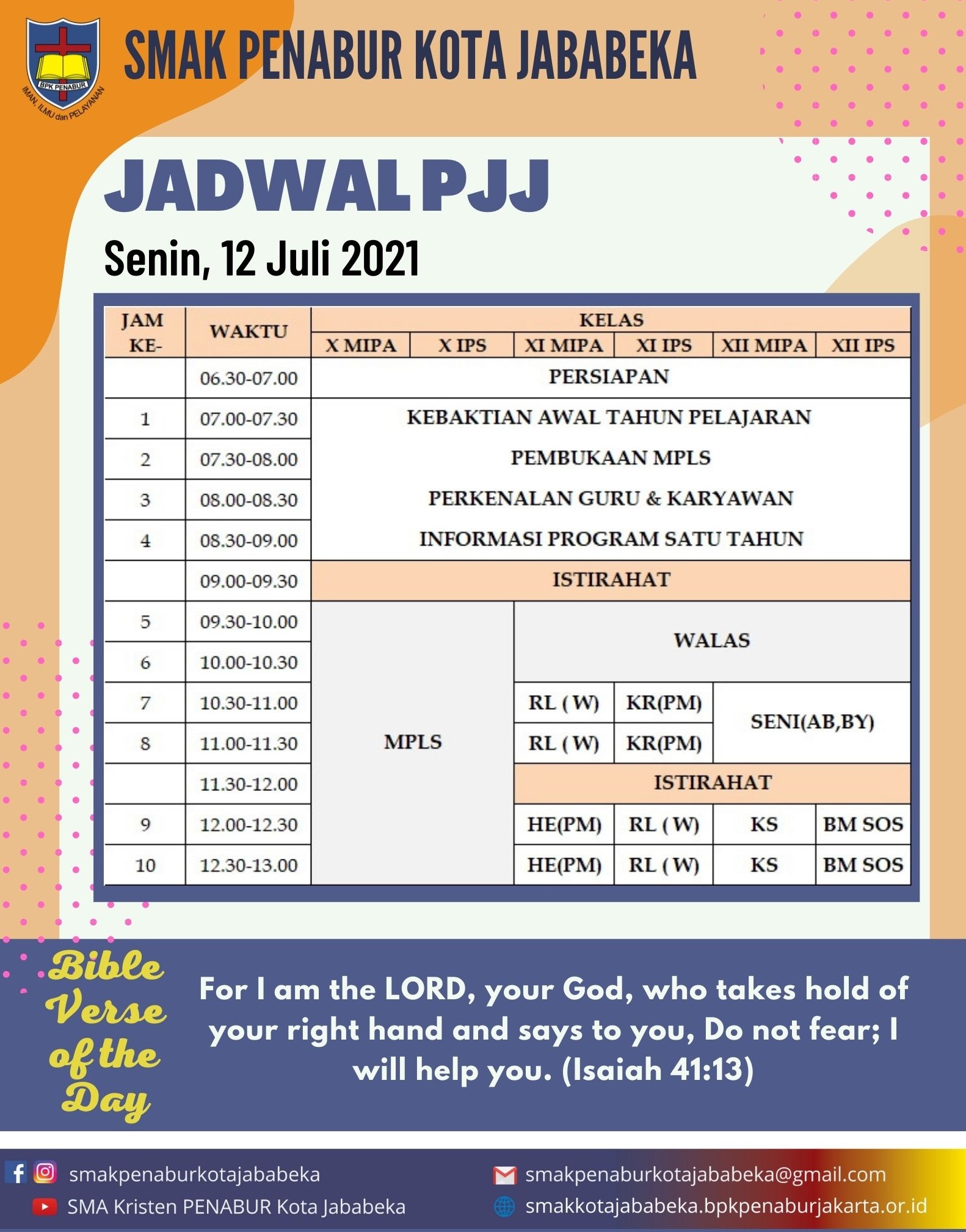 AGENDA KEGIATAN - Senin, 12 Juli 2021