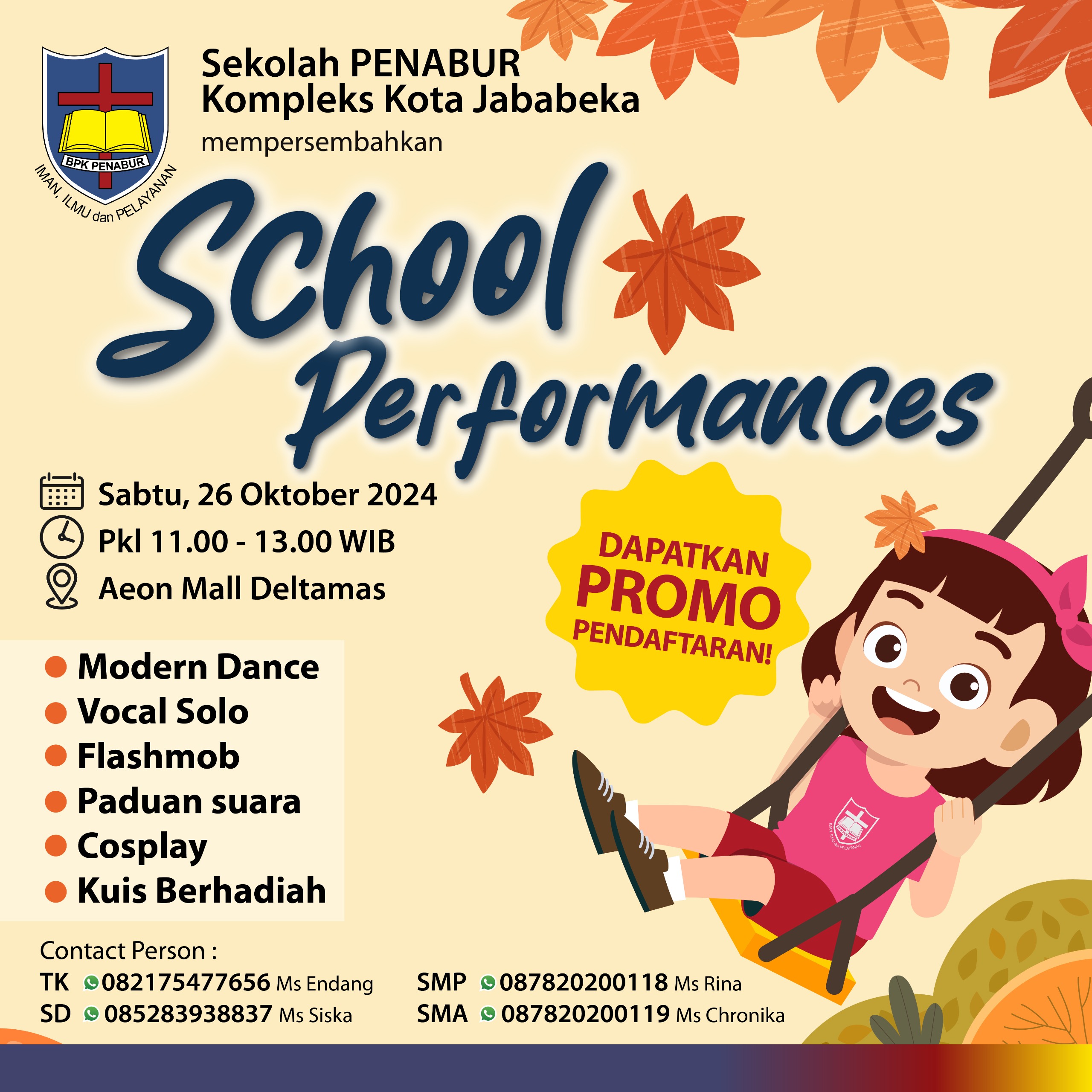 School Perfomance Sekolah PENABUR Kota Jabaebeka - 26 Oktober 2024