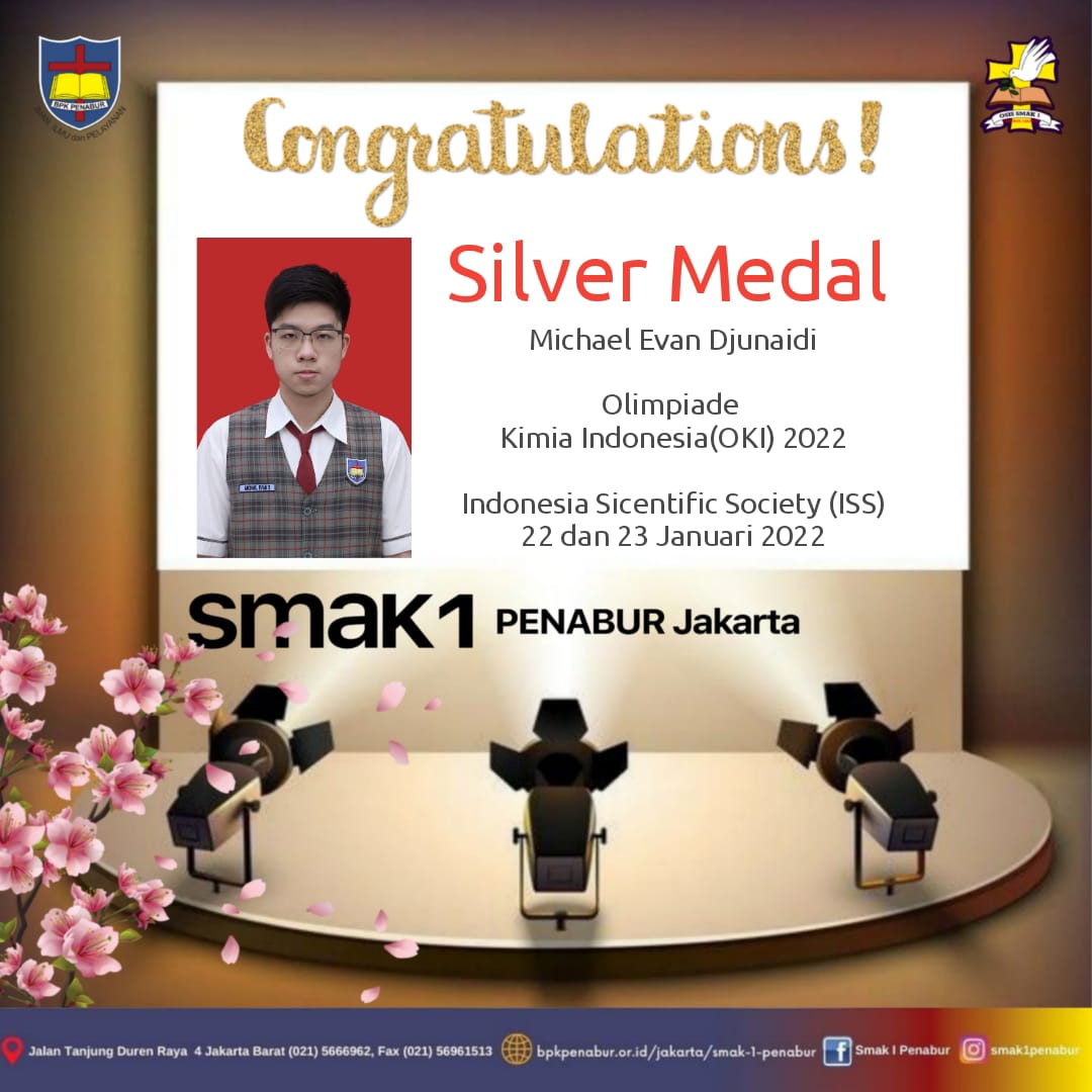 Prestasi Gold Medal Peserta Didik SMAK 1 PENABUR pada Ajang Olimpiade Matematika dan Fisika Indonesia (OMFI) 2021