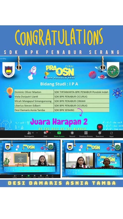 Olimpiade Sains Nasional BPK PENABUR 2023 - PRA - OSN - FINAL