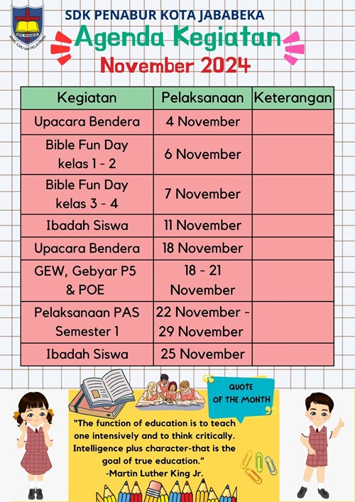 Agenda Bulan November 2024