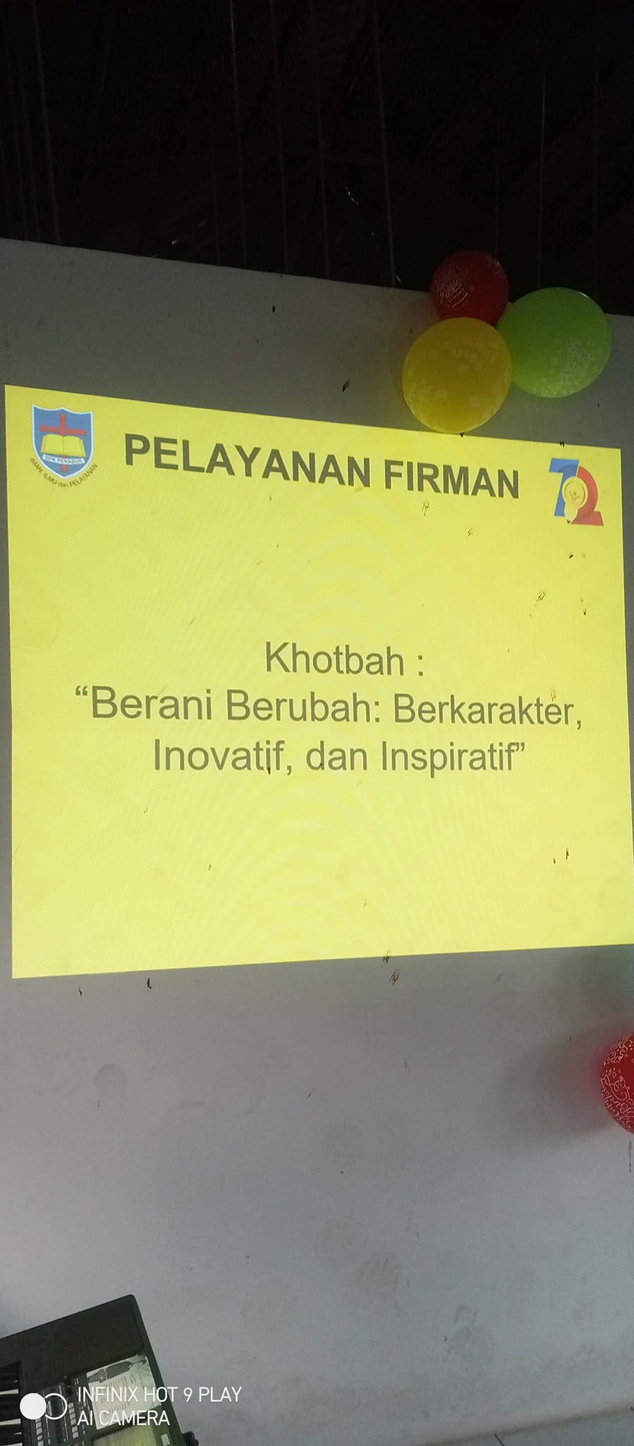 Ibadah syukur 72 tahun BPK PENABUR  Berani Berubah : Berkarakter, Inovatif dan Inspiratif