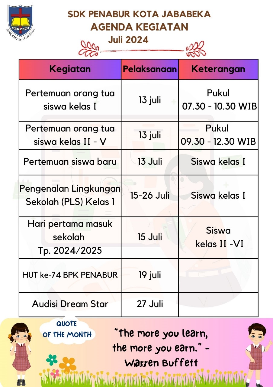 Agenda Juli 2024