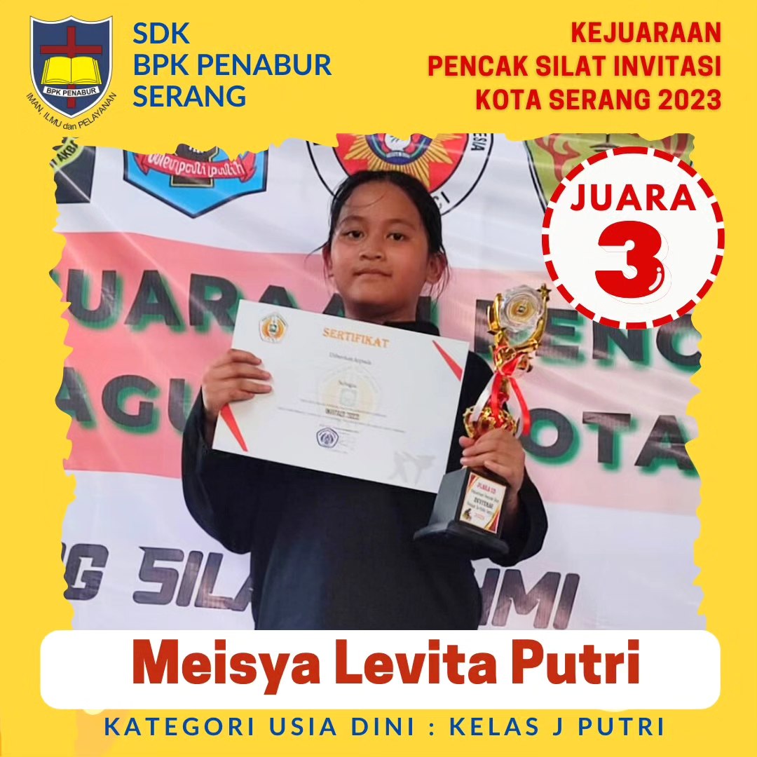 JUARA 3 KATEGORI KELAS USIA DINI : KELAS J PUTRI