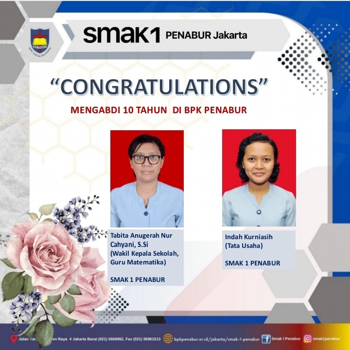 Prestasi Satya Karya Guru Karyawan SMAK 1 PENABUR sudah Mengabdi 10 Tahun di Yayasan BPK PENABUR Jakarta 2023