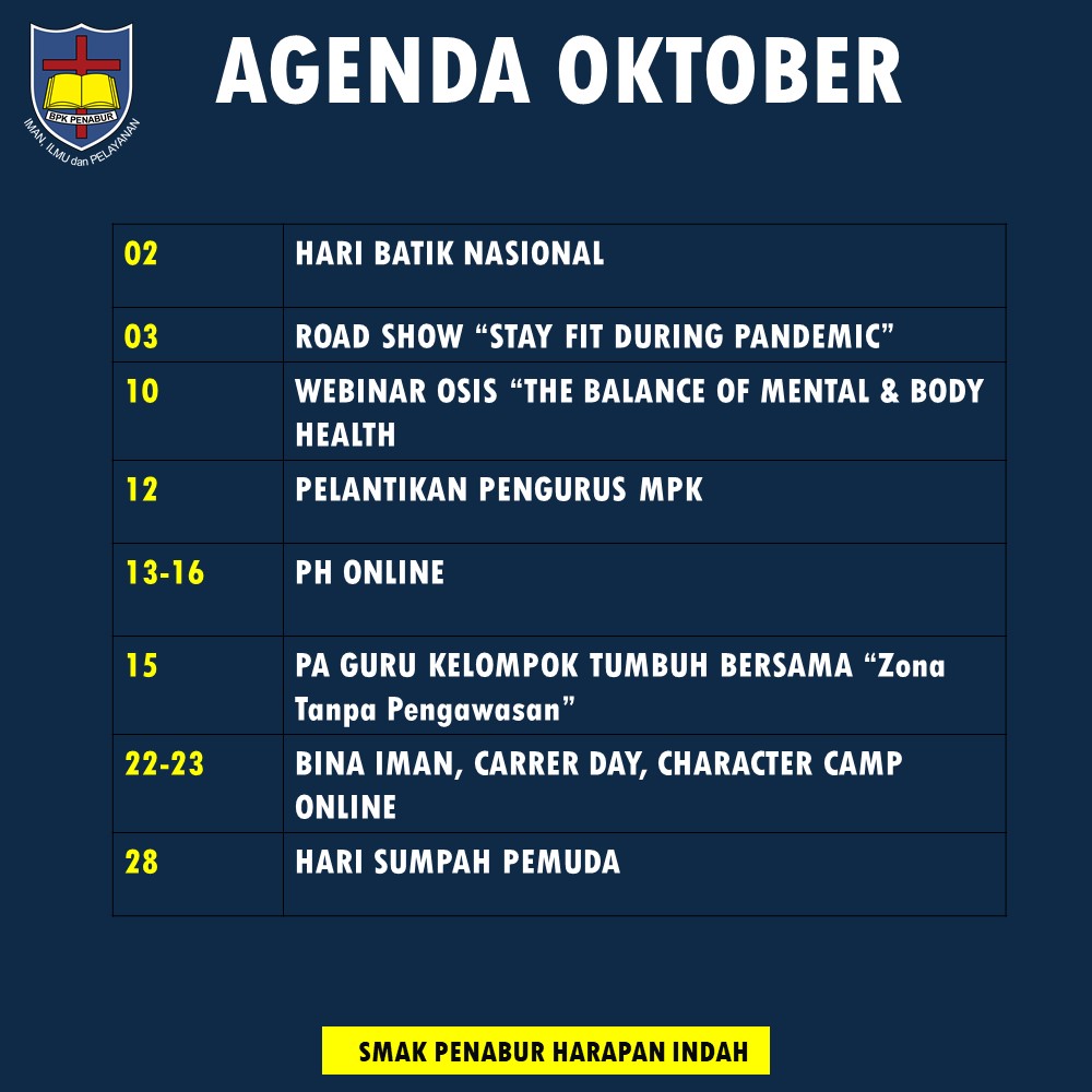 Agenda Bulan Oktober 2020