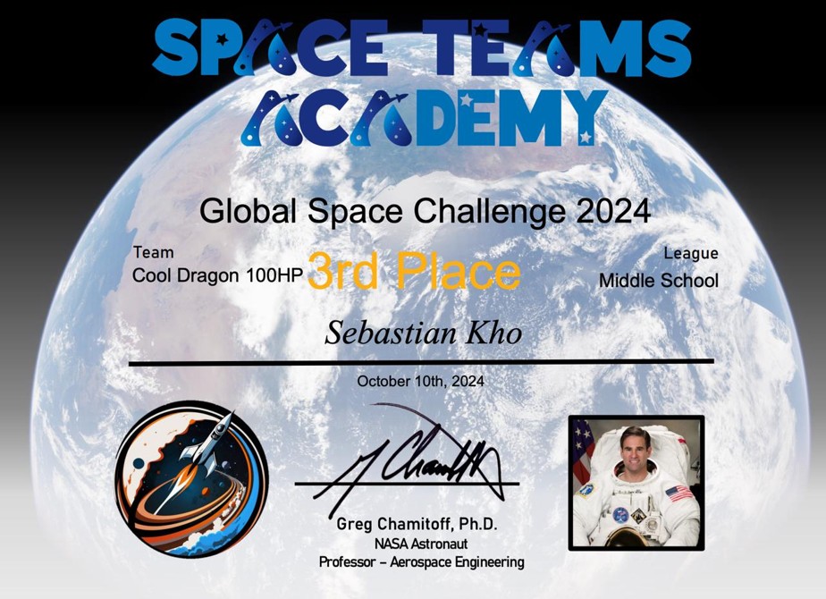 Selamat Kepada Tim dari SMPK 4 PENABUR | 3rd place : Global Space Challenge 2024