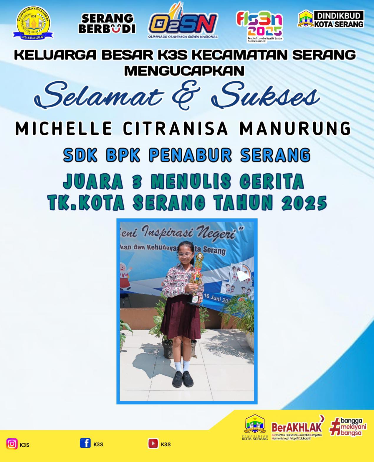 JUARA 3 MENULIS CERITA  FLS3N KOTA SERANG