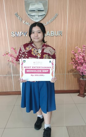 Selamat Kepada Joanne Emmanuella Damaris Lim - 9C | GOT BEST PERFORMANCE : Lomba Monolog - ESCALADES SMAK 5 PENABUR 2024