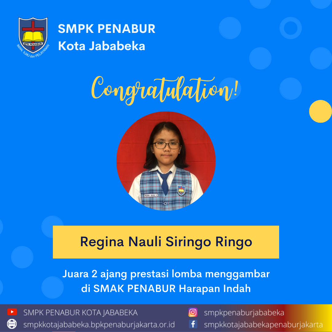 Regina Nauli Siringo Ringo Juara 2 ajang prestasi lomba menggambar di SMAK PENABUR Harapan Indah