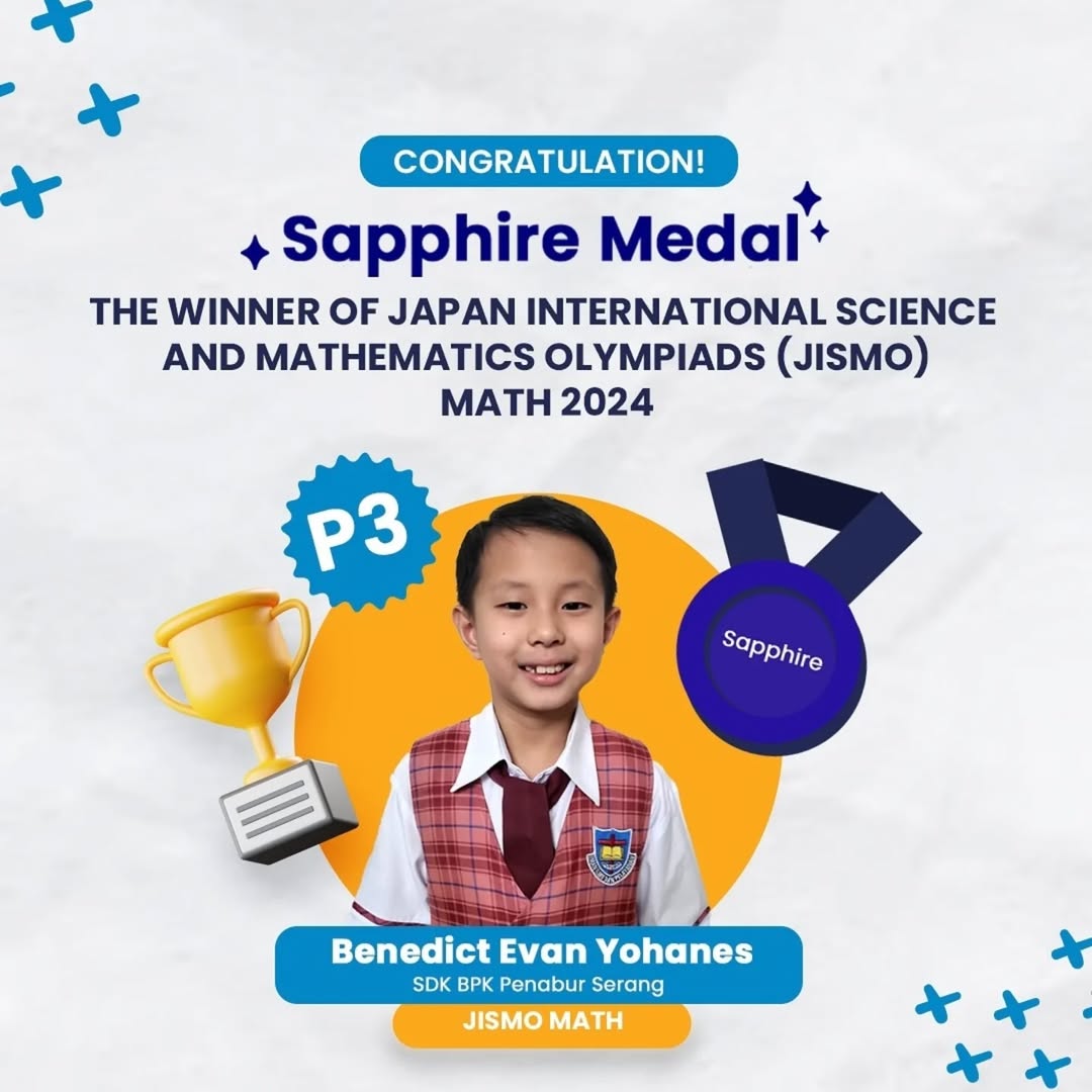 SAPPHIRE MEDAL - JAPAN INTERNATIONAL SCIENCE AND MATHEMATICS OLYMPIADS (JISMO) MATH 2024