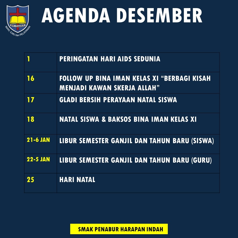 Agenda Bulan Desember 2020