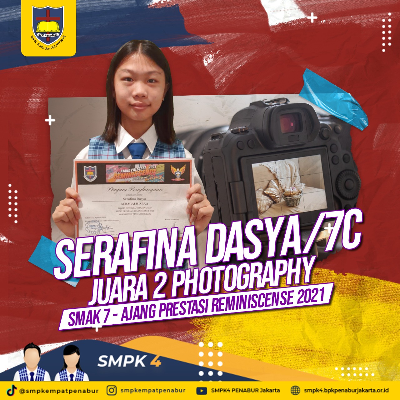 SMAK 7 - AJANG PRESTASI REMINISCENSE 2021 : Serafina Dasya (7C) - JUARA 2 PHOTOGRAPHY