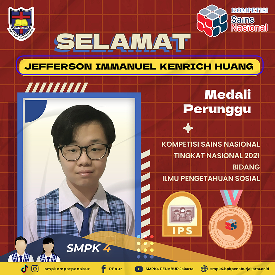 KSN 2021 : Jefferson Immanuel Kenrich Huang (Bronze Medal)