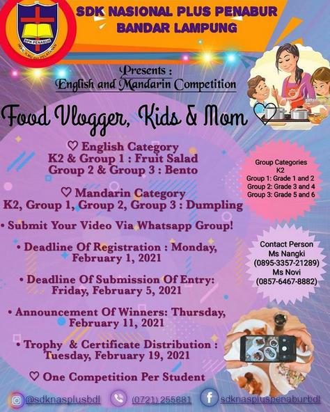 English and Mandarin Competition - Food Vlogger, Kids and Mom