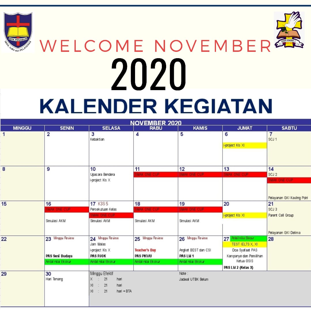 Kalender Kegiatan November 2020