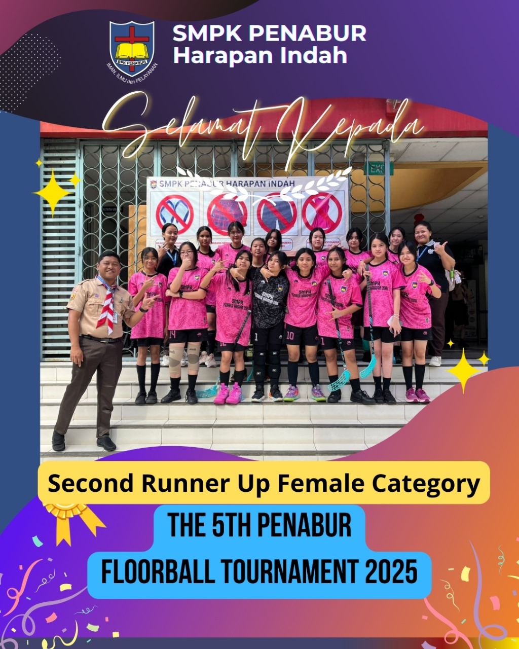 Second Runner Up Female Category Floorball Tournament 2025