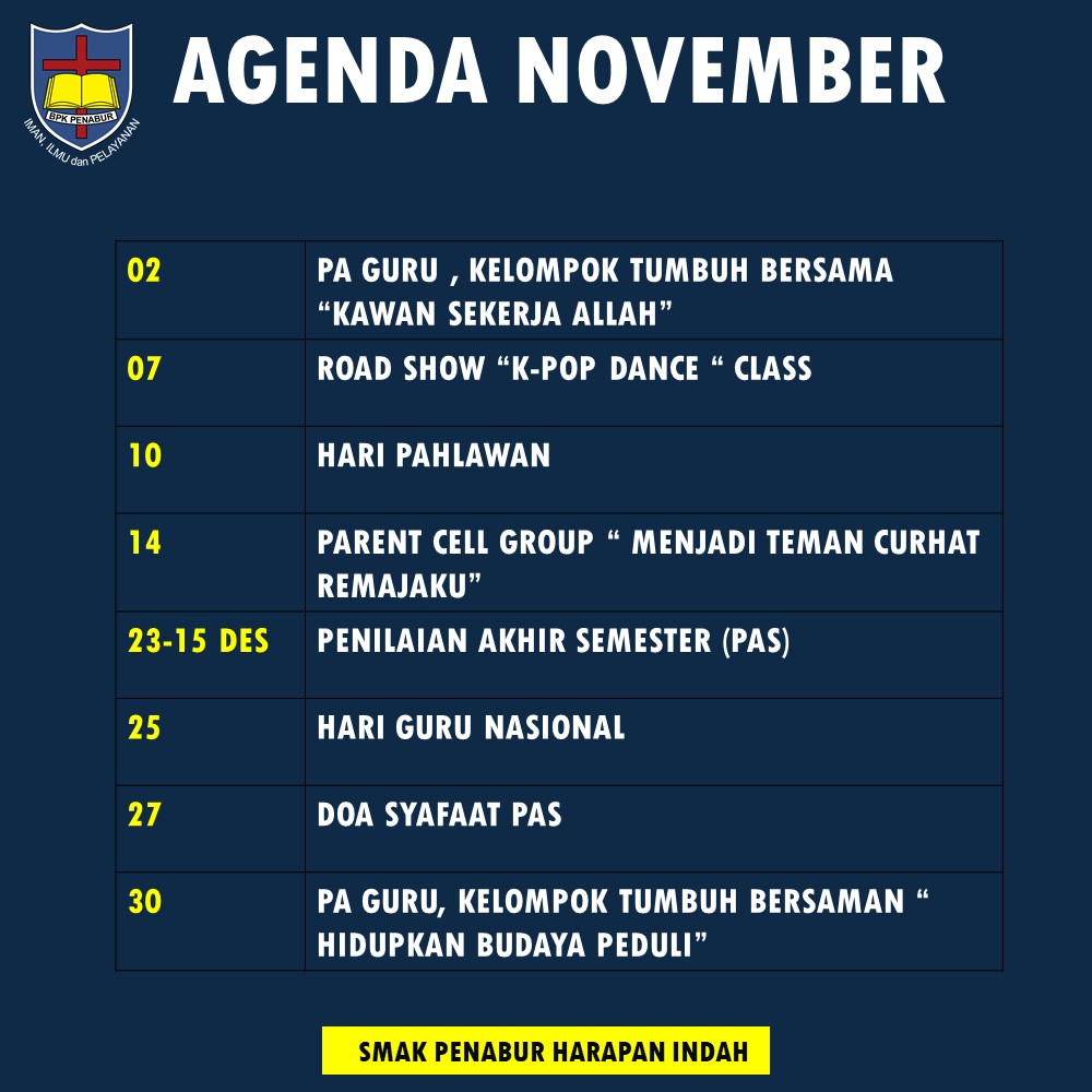 Agenda Bulan November 2020