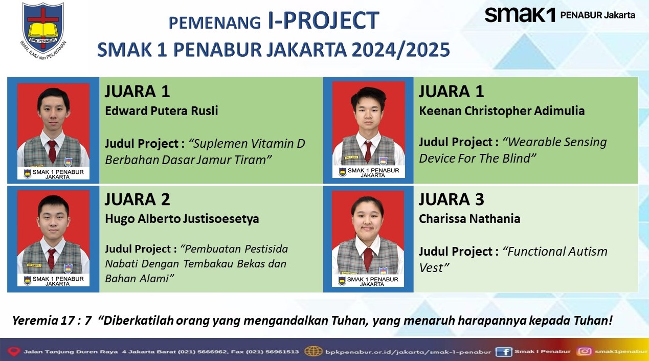 Pemenang I-PROJECT SMAK 1 PENABUR Jakarta 2024/2025
