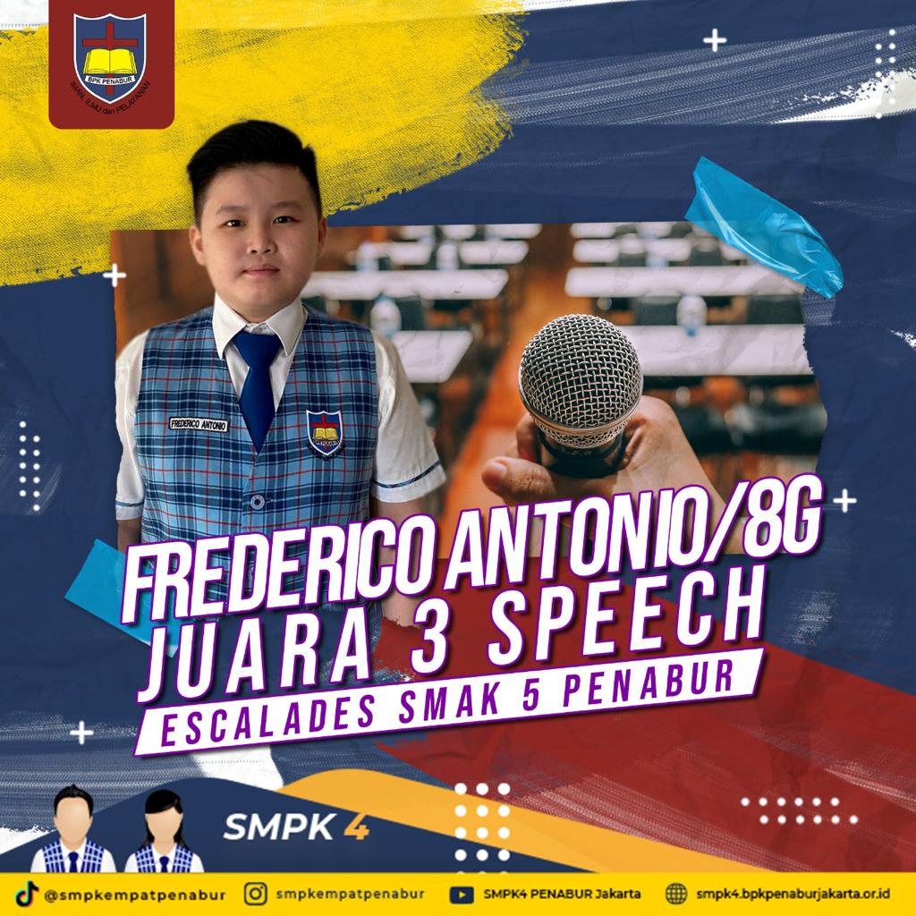 ESCALADES SMAK 5 PENABUR : Frederico Antonio (7G) - JUARA 3 SPEECH