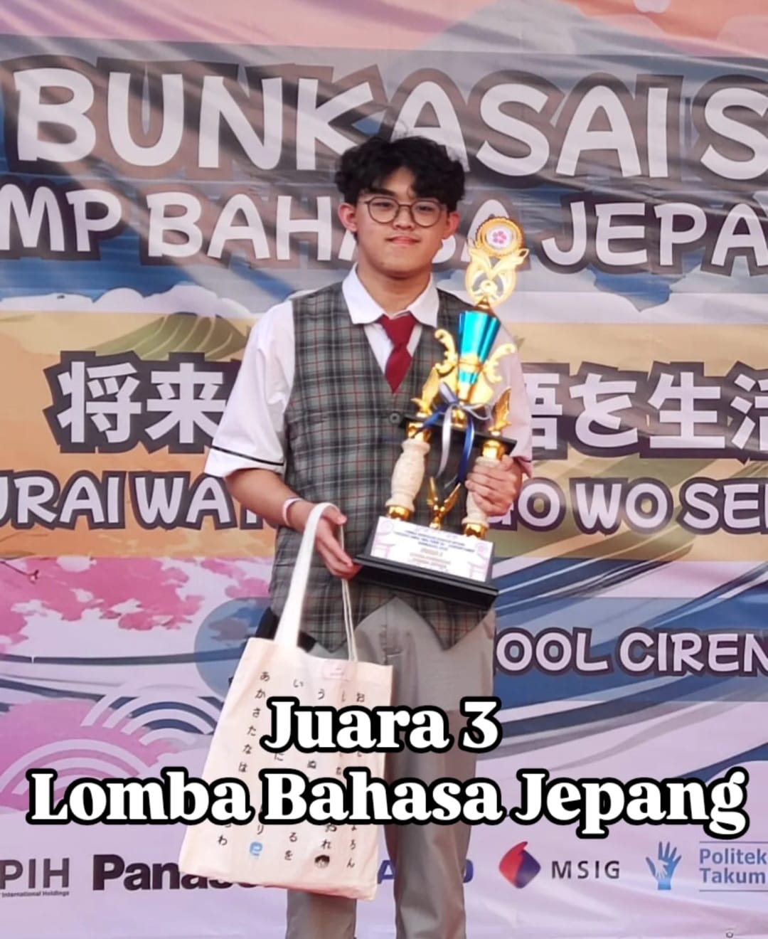 Prestasi Jaycen Alexander Theo meraih Juara 3 Lomba Bahasa Jepang