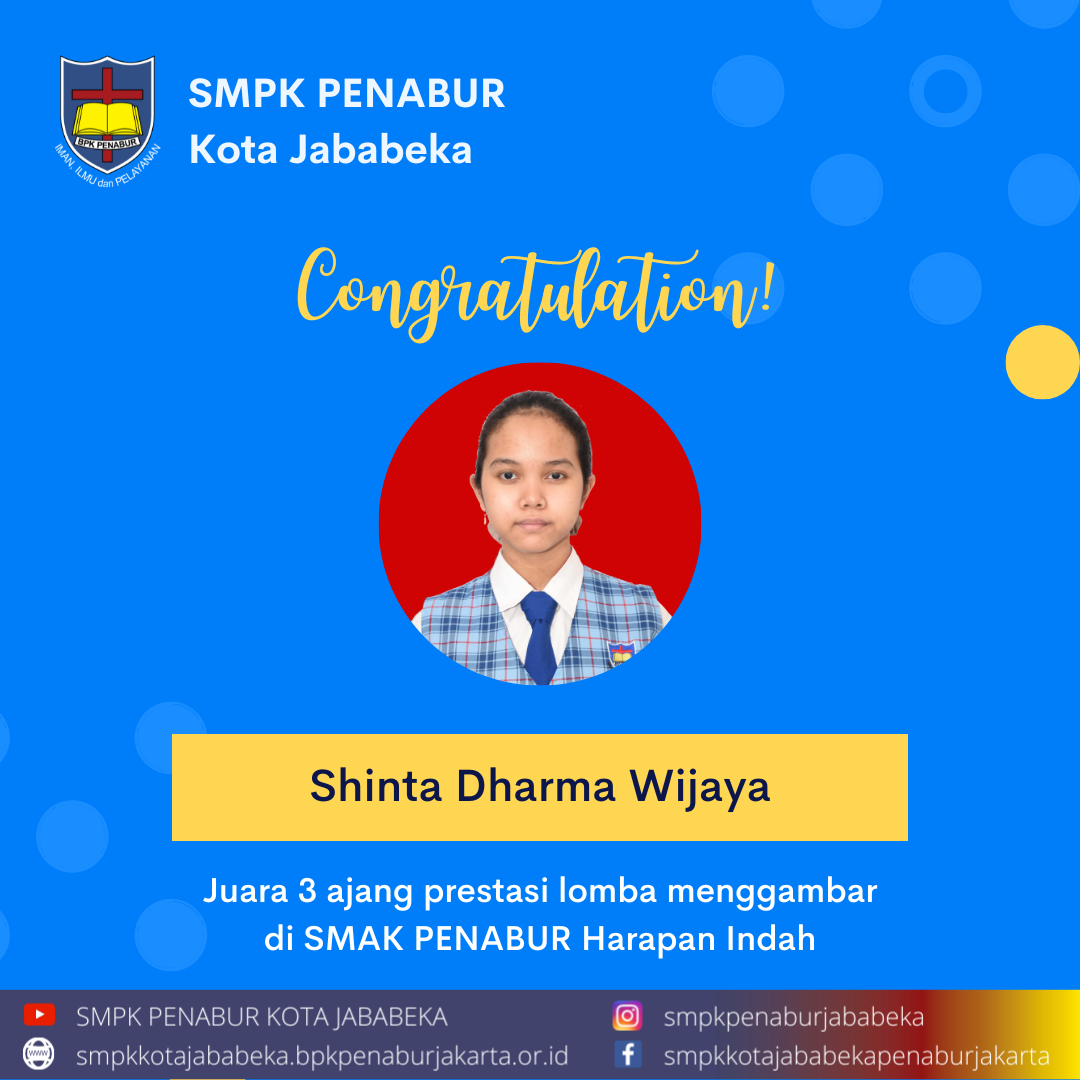 Shinta Dharma Wijaya Juara 3 ajang prestasi lomba menggambar di SMAK PENABUR Harapan Indah