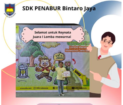 Mengucap syukur untuk Reynata Gracia Setiaji, Juara 1 Lomba menempel dan mewarnai bersama UHU