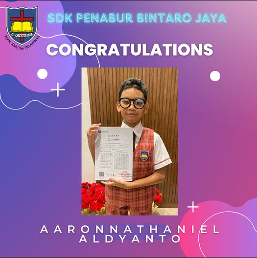 Mengucap syukur atas Aaron Nathaniel Aldyanto lulus dalam mengikuti Ujian HSK Bahasa Mandarin Level 1 se-Indonesia