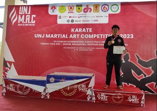 Juara 3 - Junior Kumite Putra -76 KG Kejuaraan Internasional "UNJ Martial Art Competition" 2023