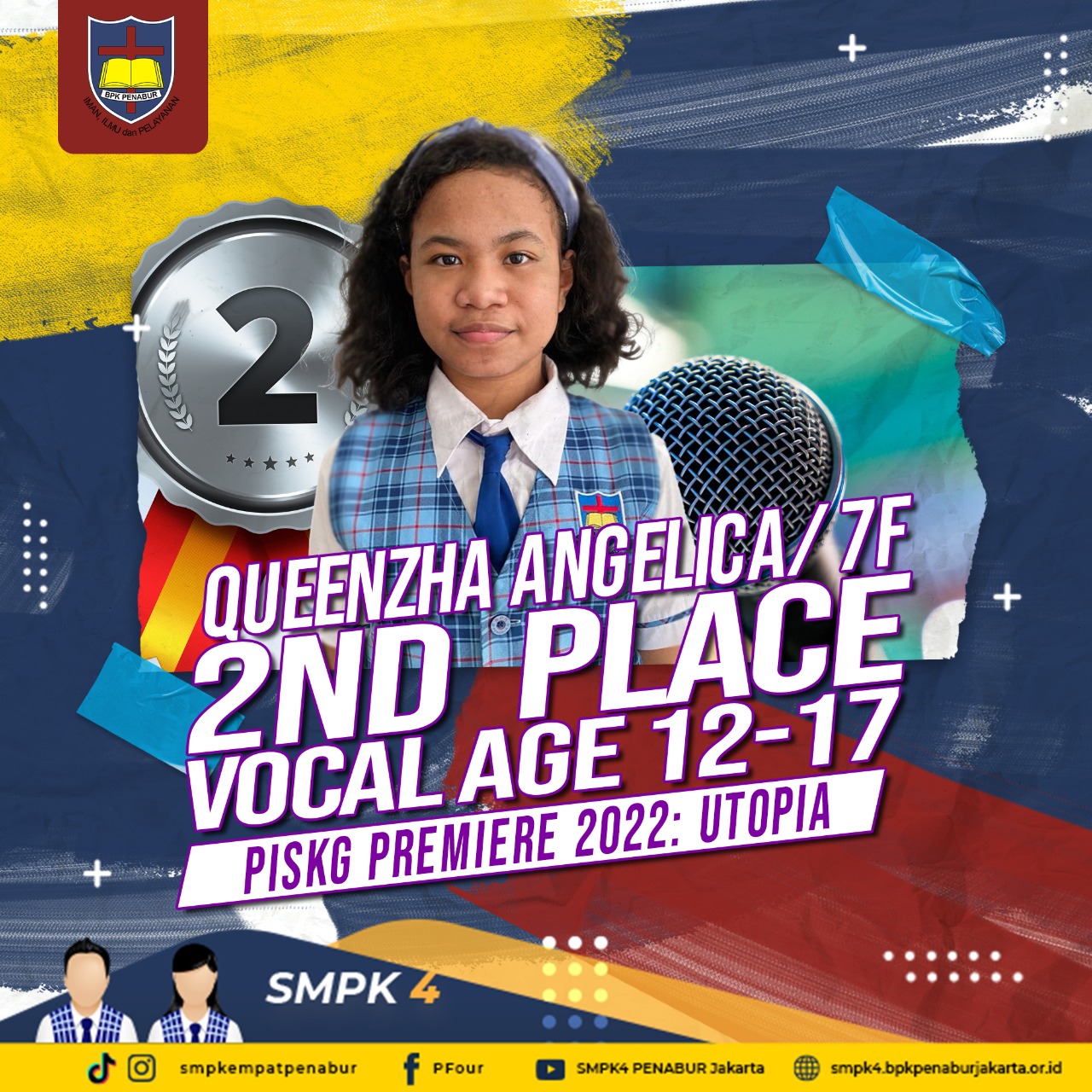 PISKG PREMIERE 2022 : Queenzha Angelica (7F) - JUARA 2 LOMBA VOKAL Kategori umur 12-17 tahun