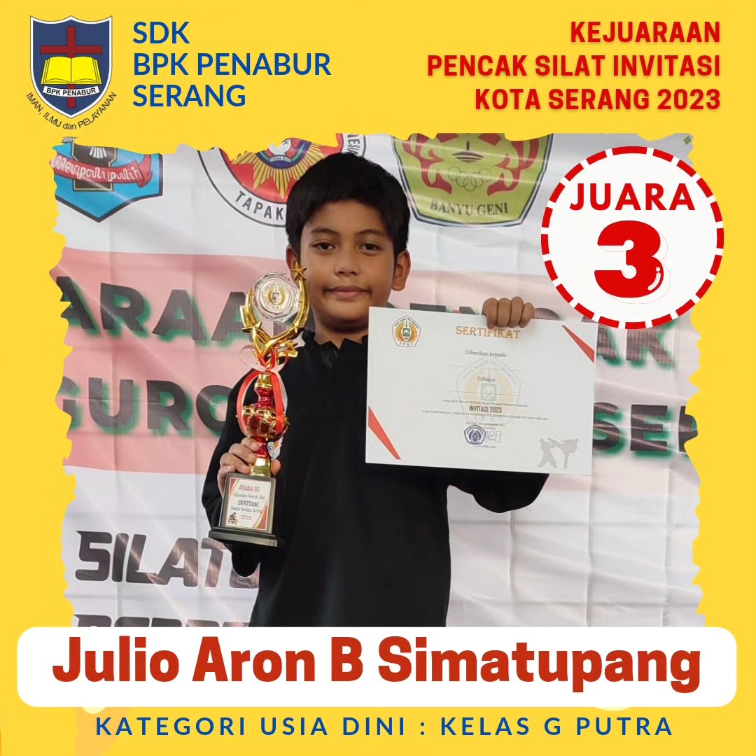 JUARA 3 KATEGORI KELAS USIA DINI : KELAS G PUTRA