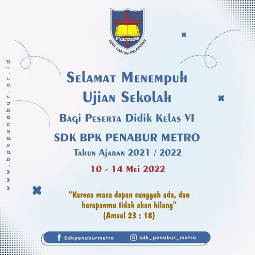 Ujian Sekolah Tingkat SD Tahun 2022