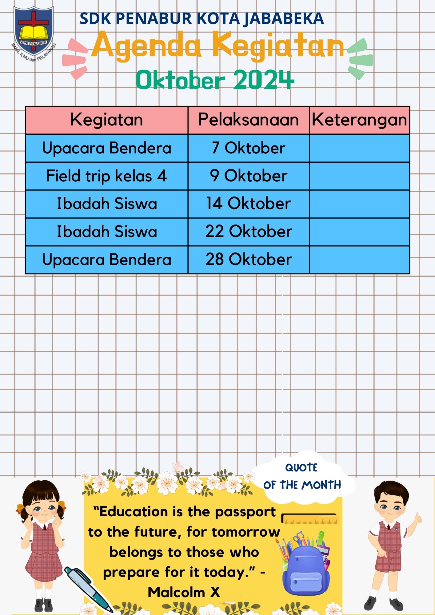 Agenda Oktober 2024