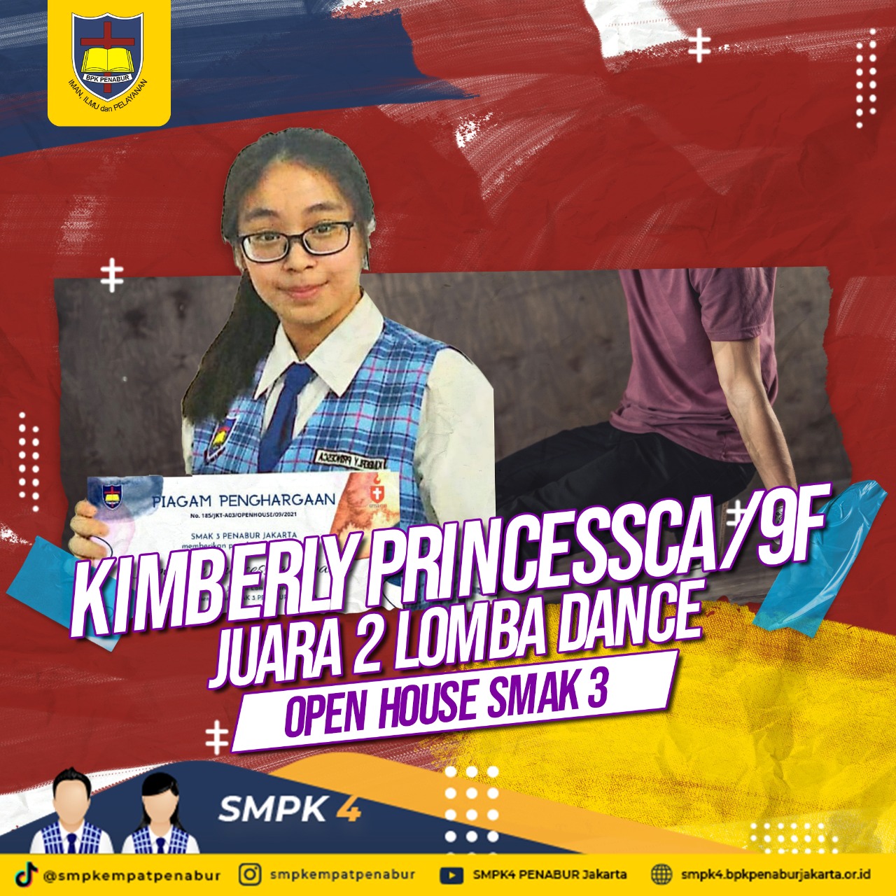 OPEN HOUSE SMAK 3 PENABUR : Kimberly Princessa (9F) - JUARA 2 LOMBA DANCE