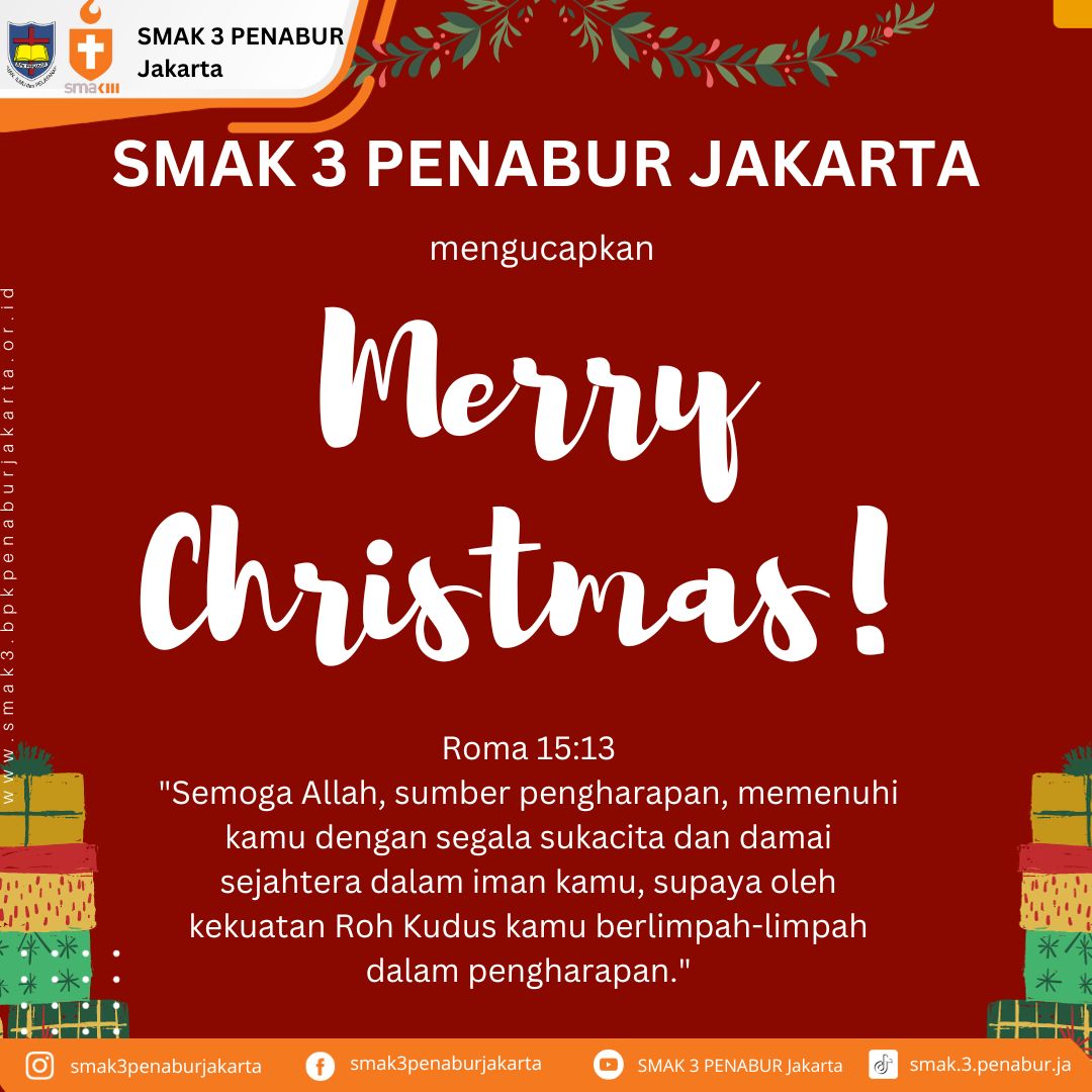 SMAK 3 PENABUR Jakarta Mengucapkan Selamat Hari Natal 2023