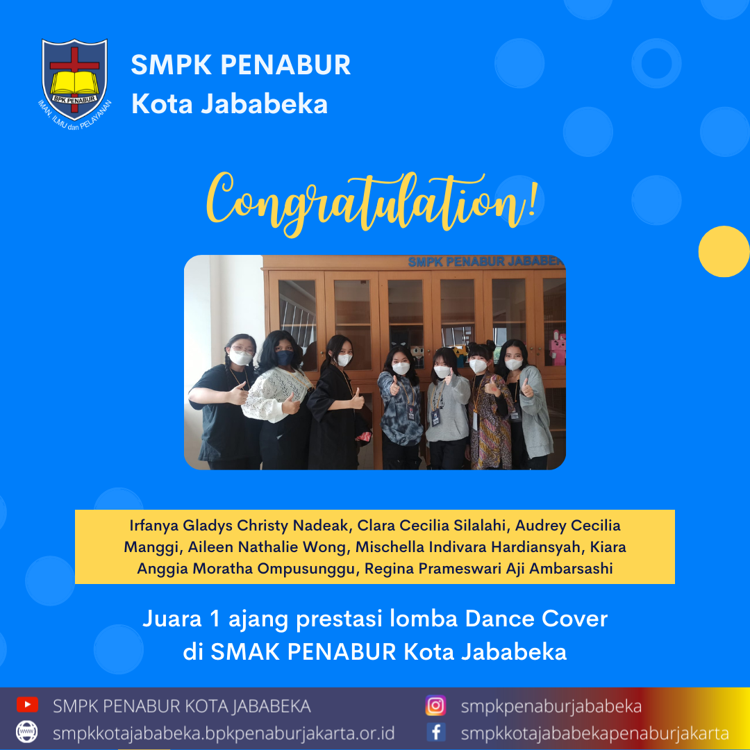 Dance Juara 1 ajang prestasi lomba Dance Cover di SMAK PENABUR Kota Jababeka
