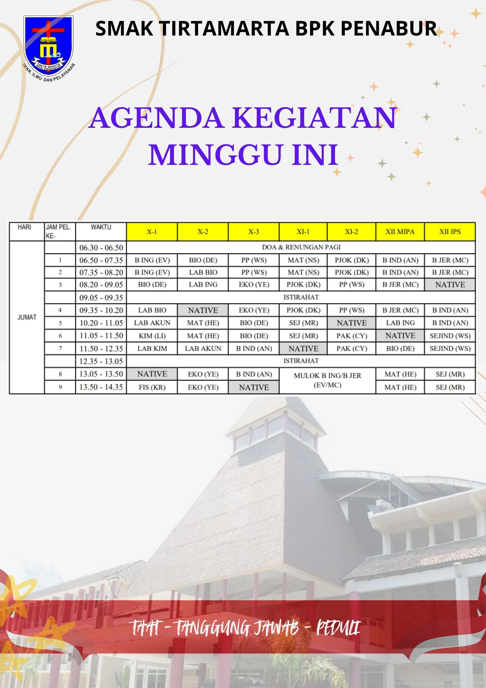 Jadwal Jumat, 20 Agustus 2024