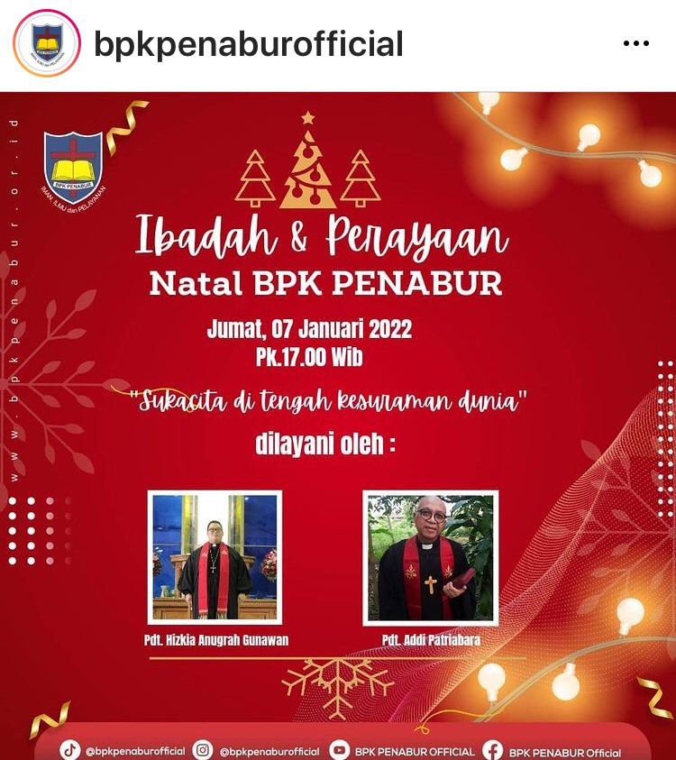 Ibadah Perayaan Natal BPK PENABUR