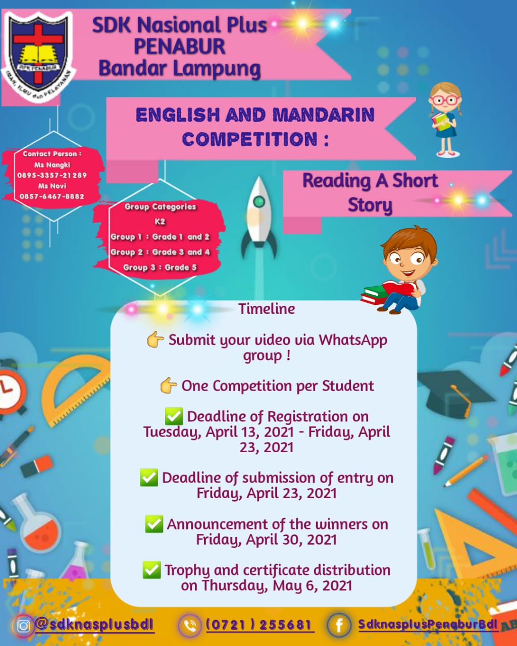 English and Mandarin Competition SDK NASIONAL PLUS PENABUR BANDAR LAMPUNG : Reading A Short Story