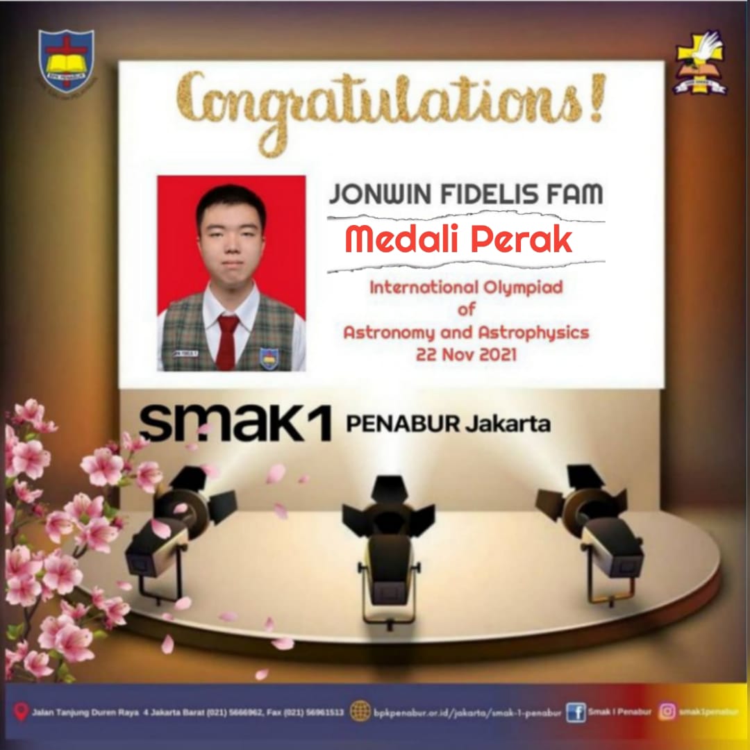 Prestasi Medali Perak Siswa SMAK 1 PENABUR Jakarta dalam International Olympiad of Astronomy and Astrophysics 2021