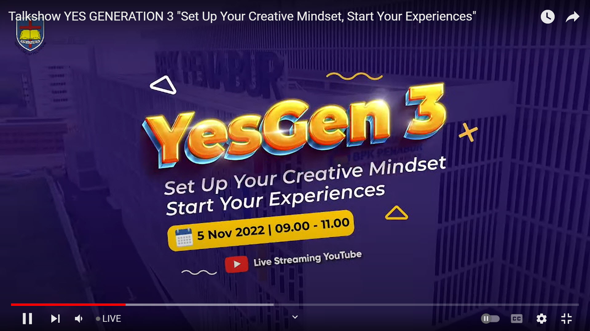 Talkshow YES GENERATION 3 "Set Up Your Creative Mindset, Start Your Experiences" (1)