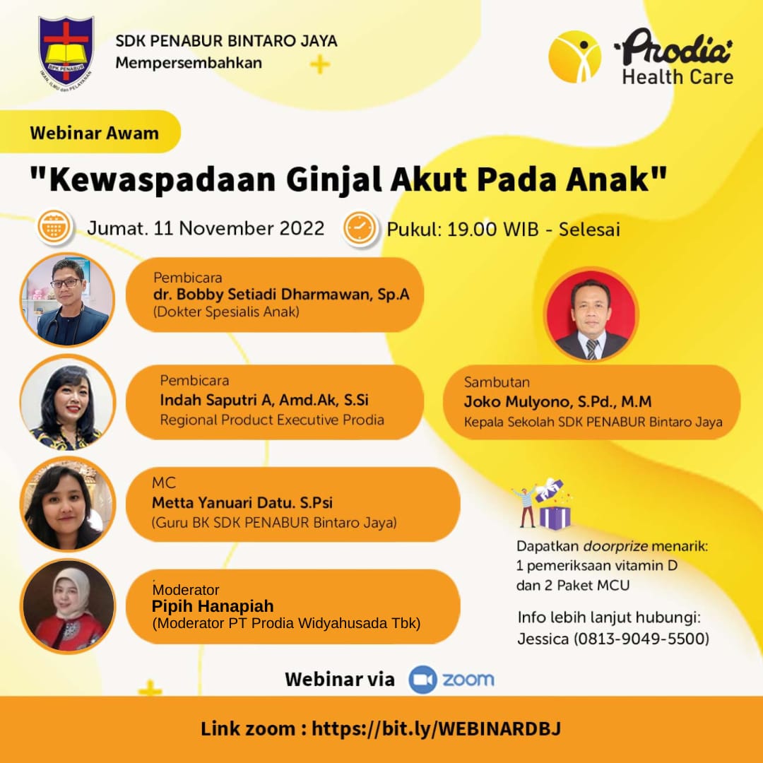 Webinar " Kewaspadaan Ginjal Akut Pada Anak", Jumat 11 November 2022