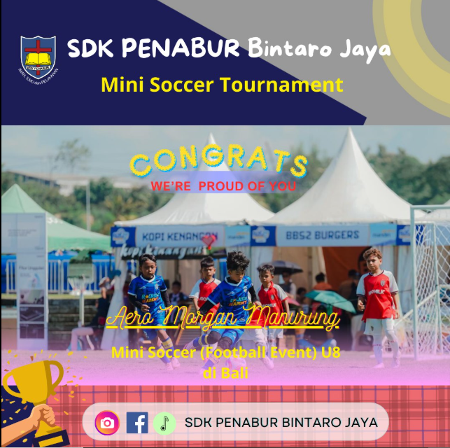 Mengucap syukur atas keberhasilan Aero Morgan Manurung meraih peringkat ke 4 Tournament Mini Soccer di Bali