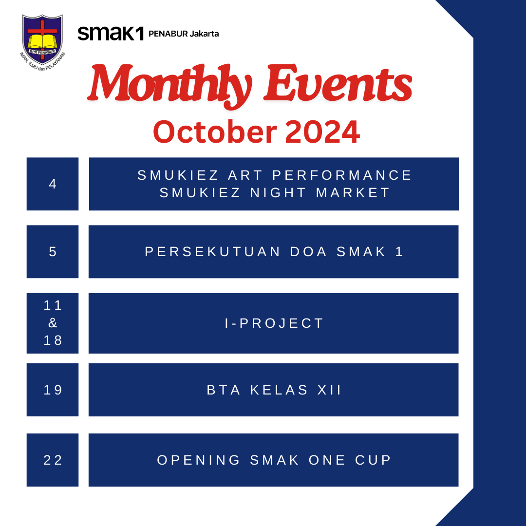 MONTHLY EVENTS - OCTOBER 2024