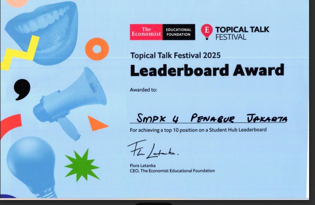 Selamat Kepada Tim SMPK 4 PENABUR | Juara 3 ASIA : Lomba THE ECONOMIST 2025 - TINGKAT INTERNATIONAL