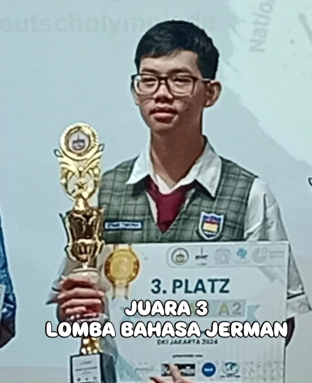 Prestasi Ethan Timothy Irawan di Olimpiade Bahasa Jerman Tingkat Regional