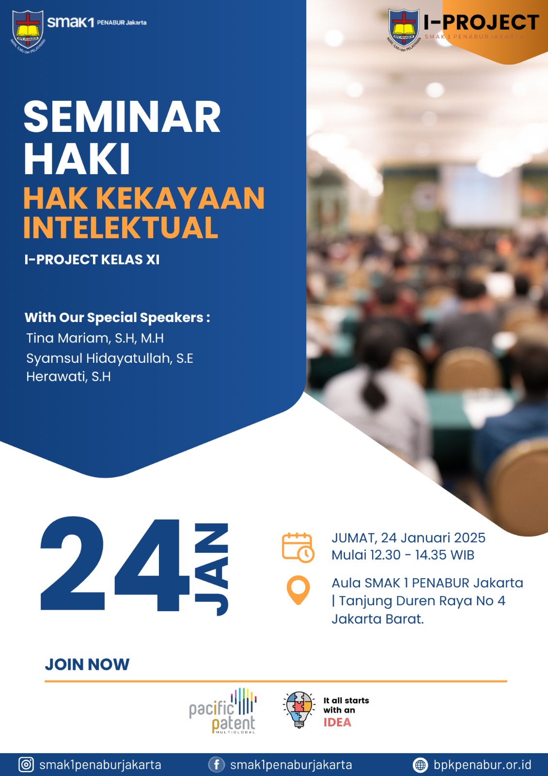 SEMINAR HAK KEKAYAAN INTELEKTUAL SMAK 1 PENABUR JAKARTA