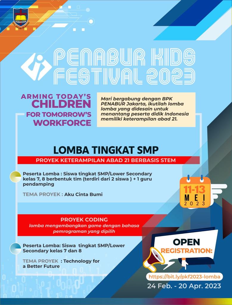 PENABUR Kids Festival 2023 "Arming Today's Children for Tommorow's Workforce " Tingkat SMP