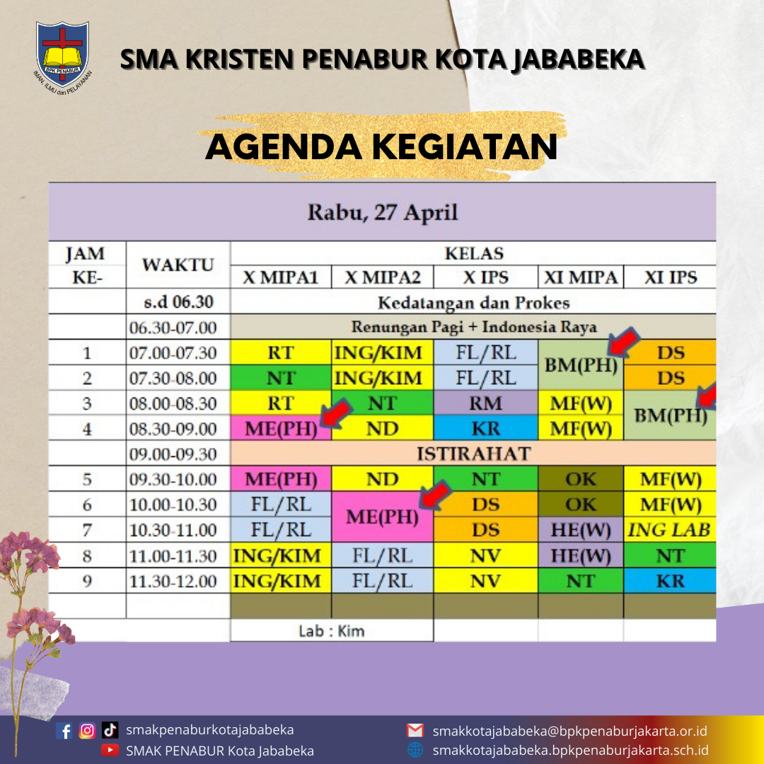 AGENDA KEGIATAN - Rabu, 27 April 2022