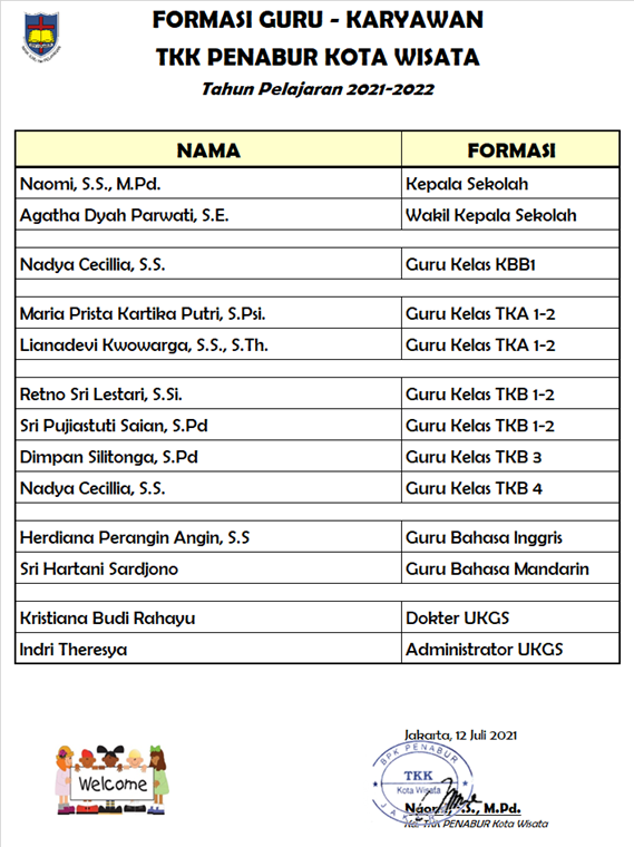 JAJARAN GURU dan KARYAWAN